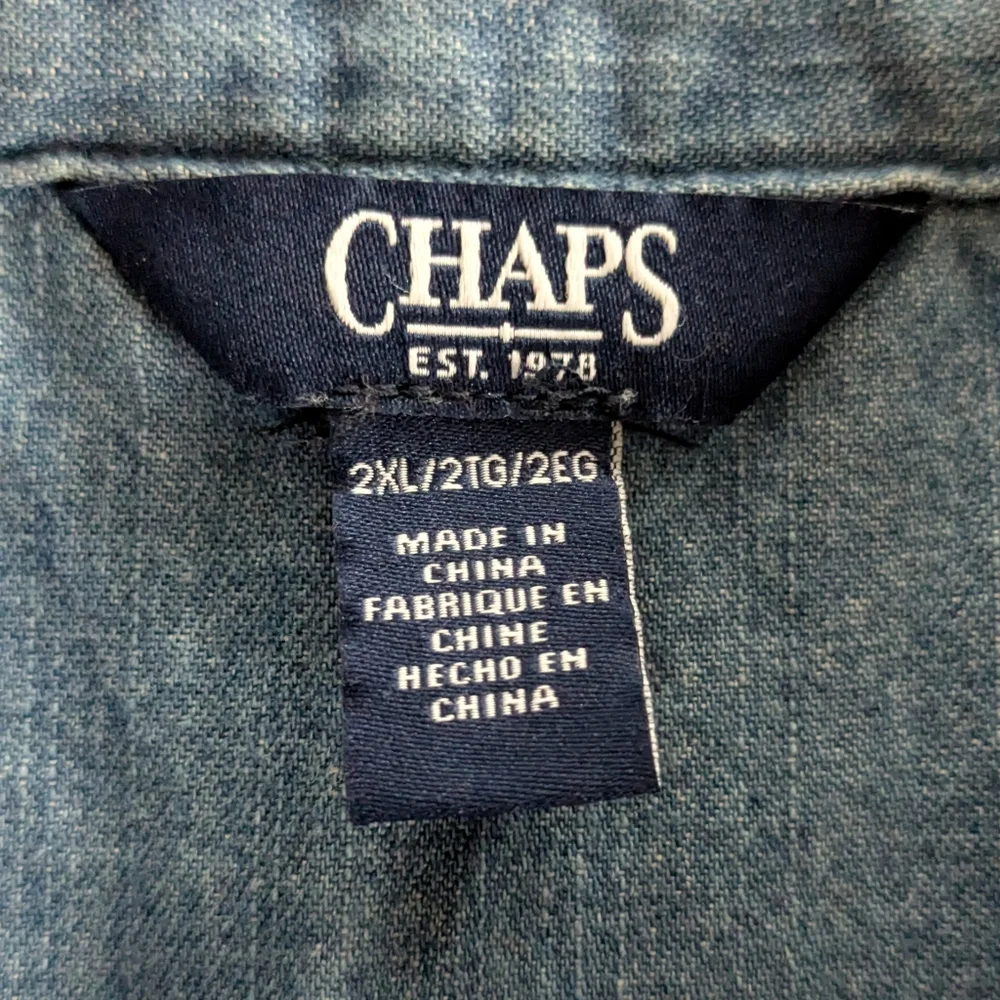 Chaps Chambray Button Up Shirt Size 2XL - Picture 10 of 10